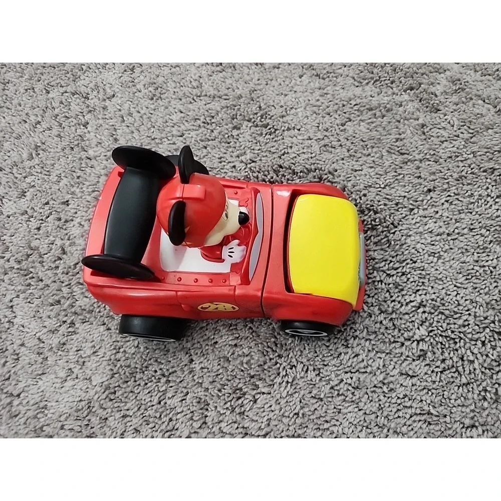 Disney Mickey Mouse Hot Rod Convertible Transformable Race Car Red